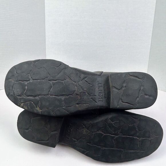 Born Riding Boots Leather Knee High Black Classic Equestrian Side Zip Booties 11 - Picture 7 of 12